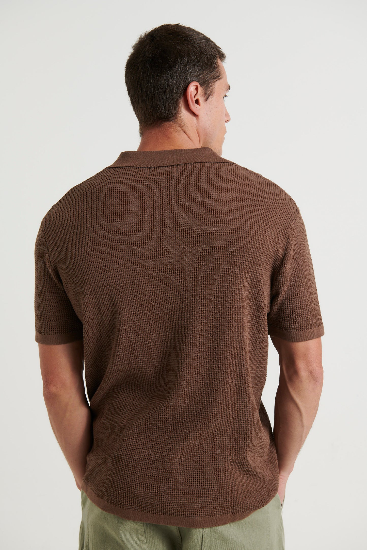 NTH Open Neck Polo Choc