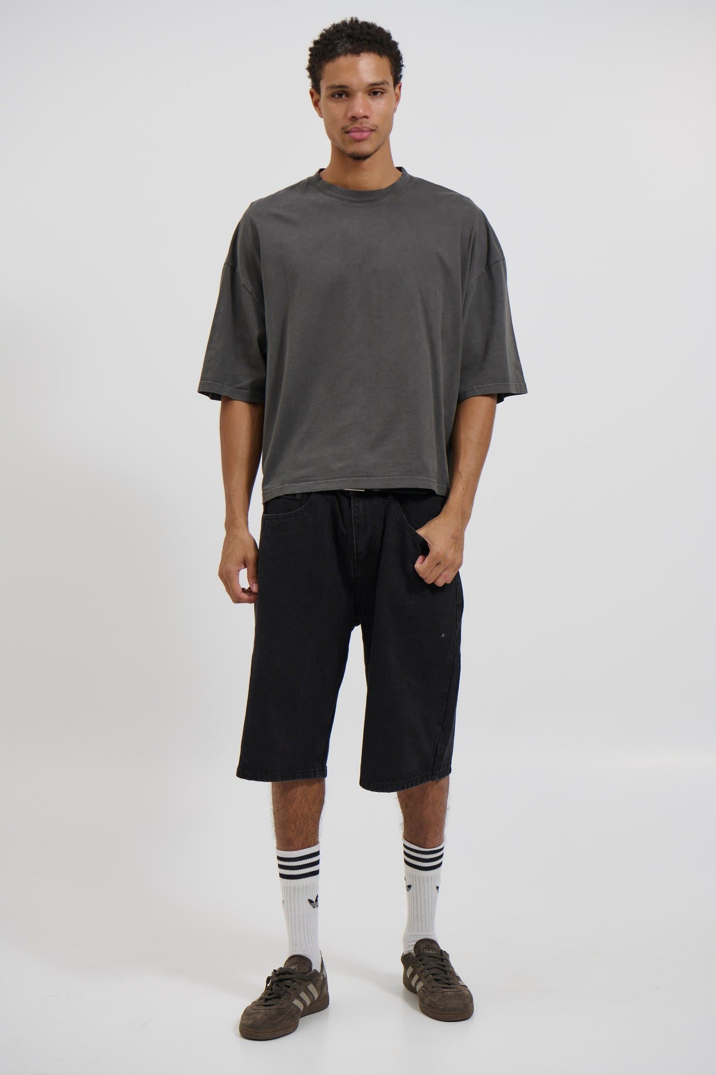 NTH Crop Box Tee Charcoal