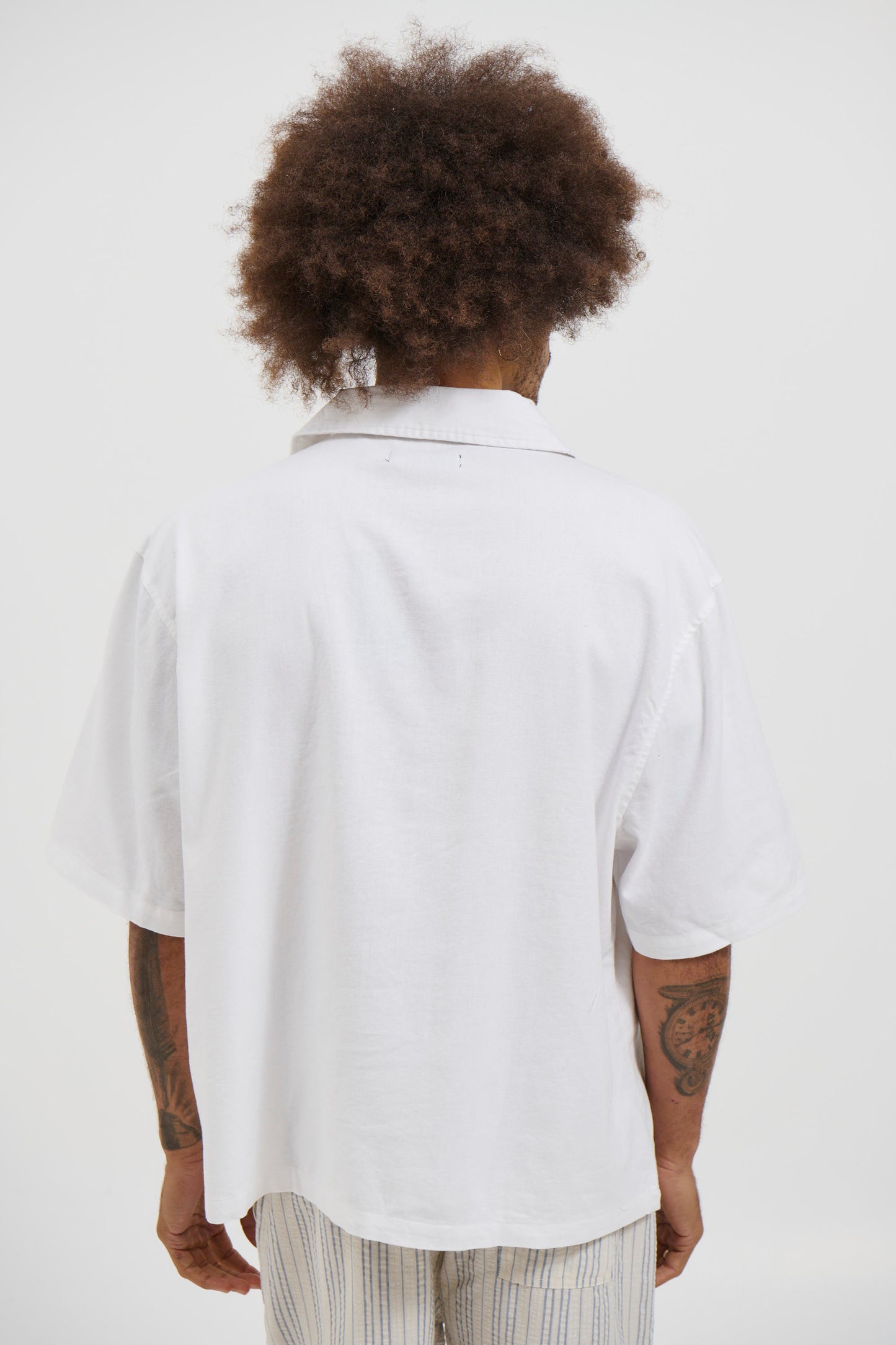 Raf Cropped Shirt Linen White