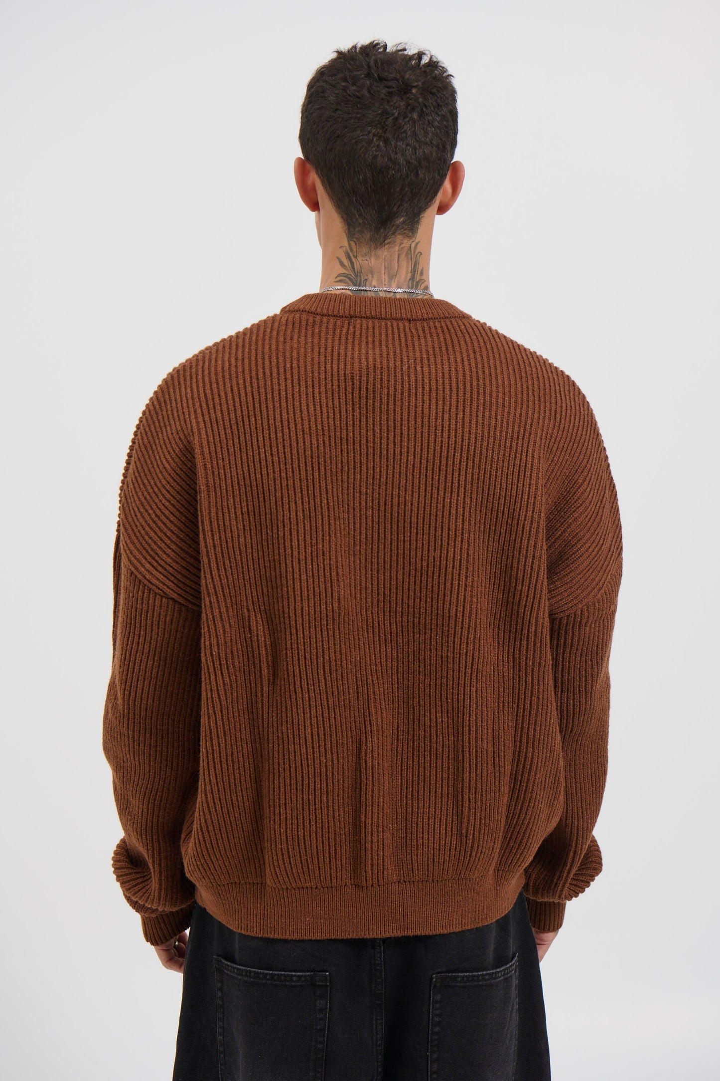 Drop Sleeve Heavy Knit Choc