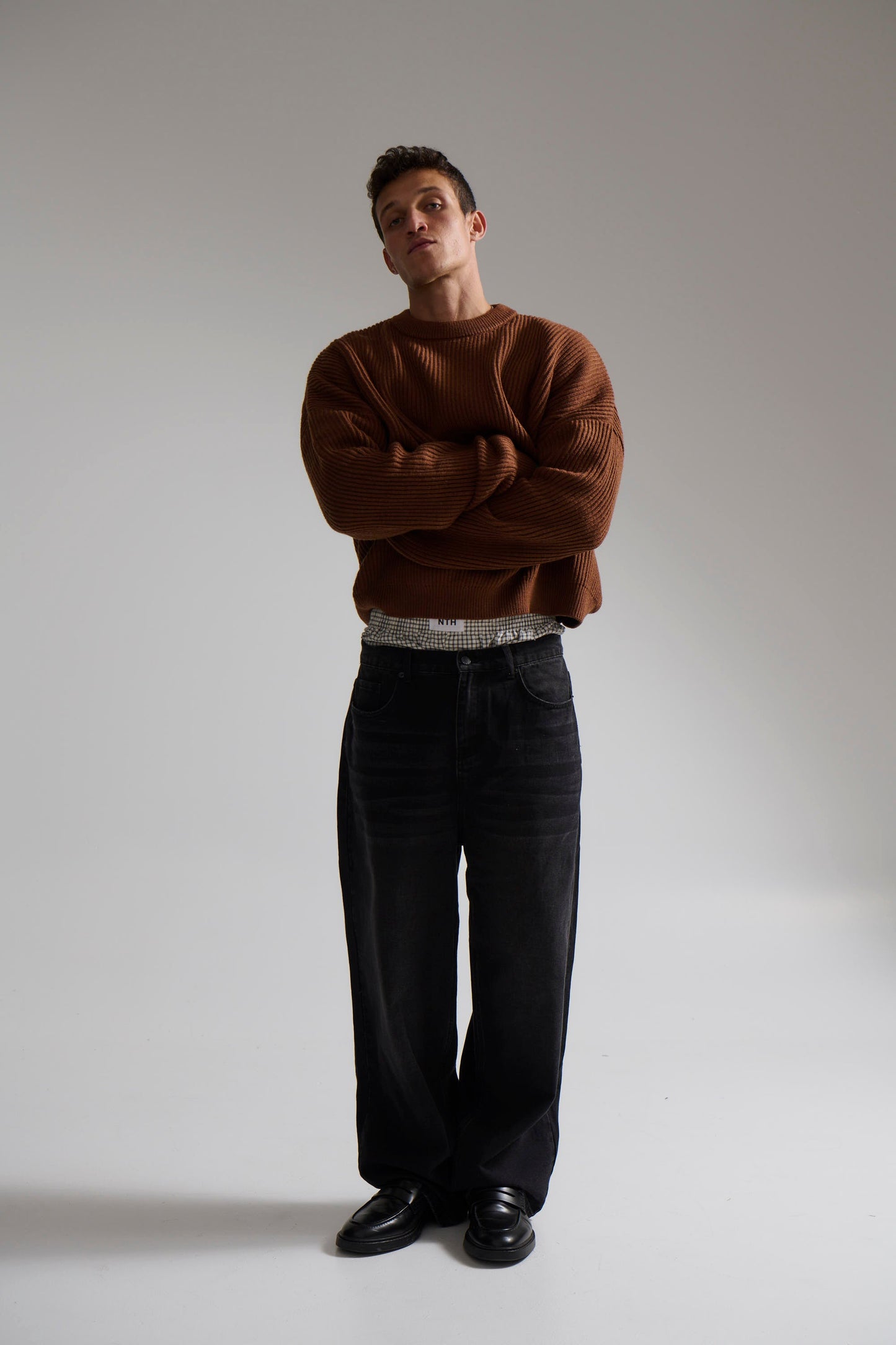Drop Sleeve Heavy Knit Choc