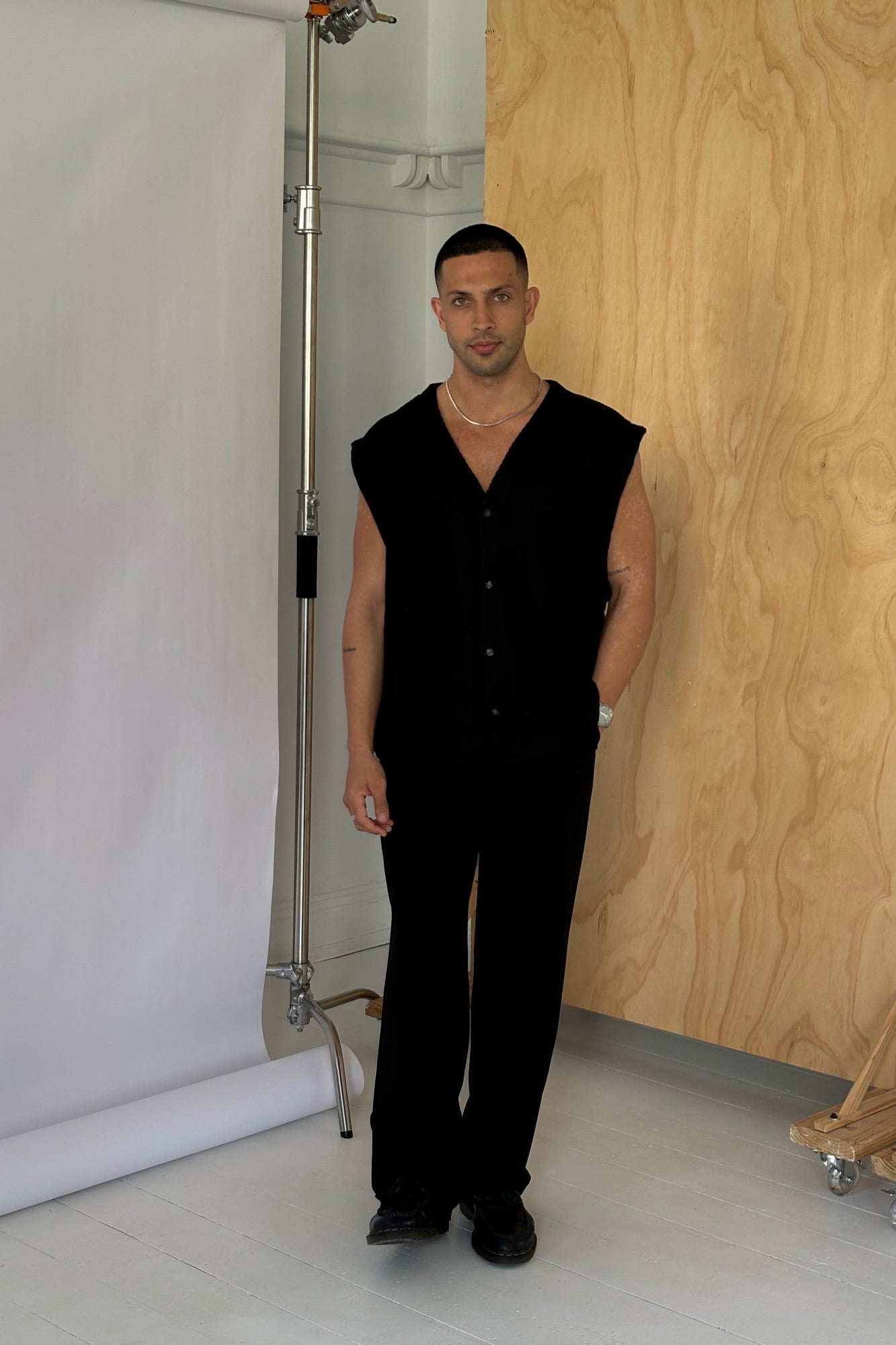 Cassius Knitted Vest Black