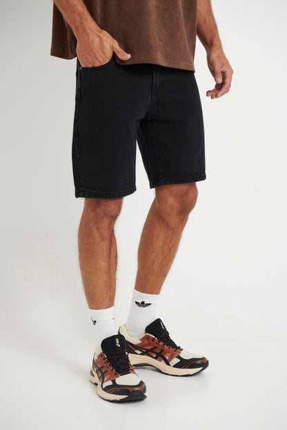 Andre Relaxed Denim Short Black