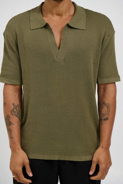 NTH Open Neck Polo Army