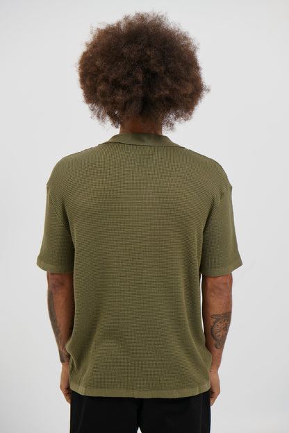 NTH Open Neck Polo Army
