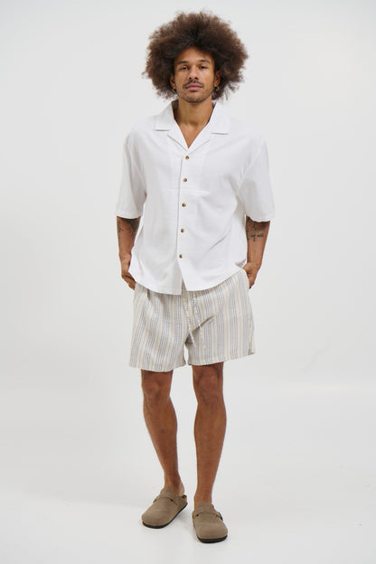 Raf Cropped Shirt Linen White