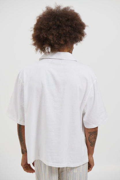 Raf Cropped Shirt Linen White