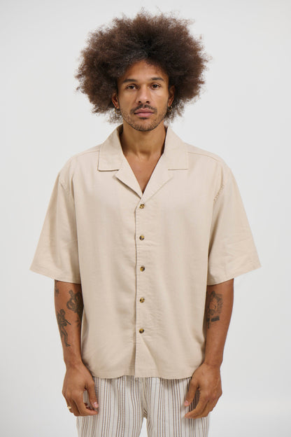 Raf Cropped Shirt Linen Oat