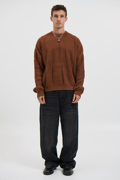 Drop Sleeve Heavy Knit Choc