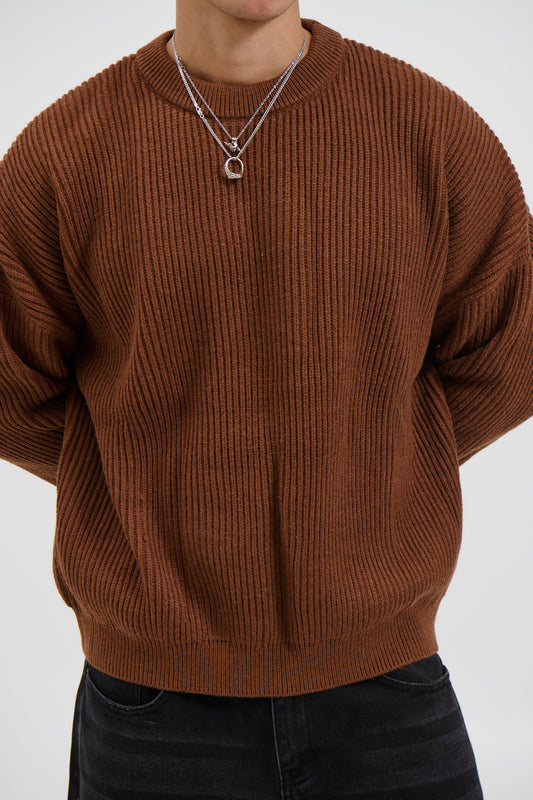 Drop Sleeve Heavy Knit Choc